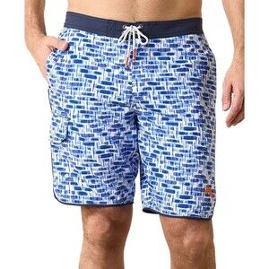 NWT Tommy Bahama Baja Painted Geo 9" Swim Trunks Boardshorts Mens XL 9" Blue
